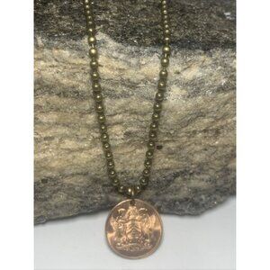 1972 Trinidad-Tobago Coin Unisex Pendant on 22” Military St Ball CHAIN. A1 🎁